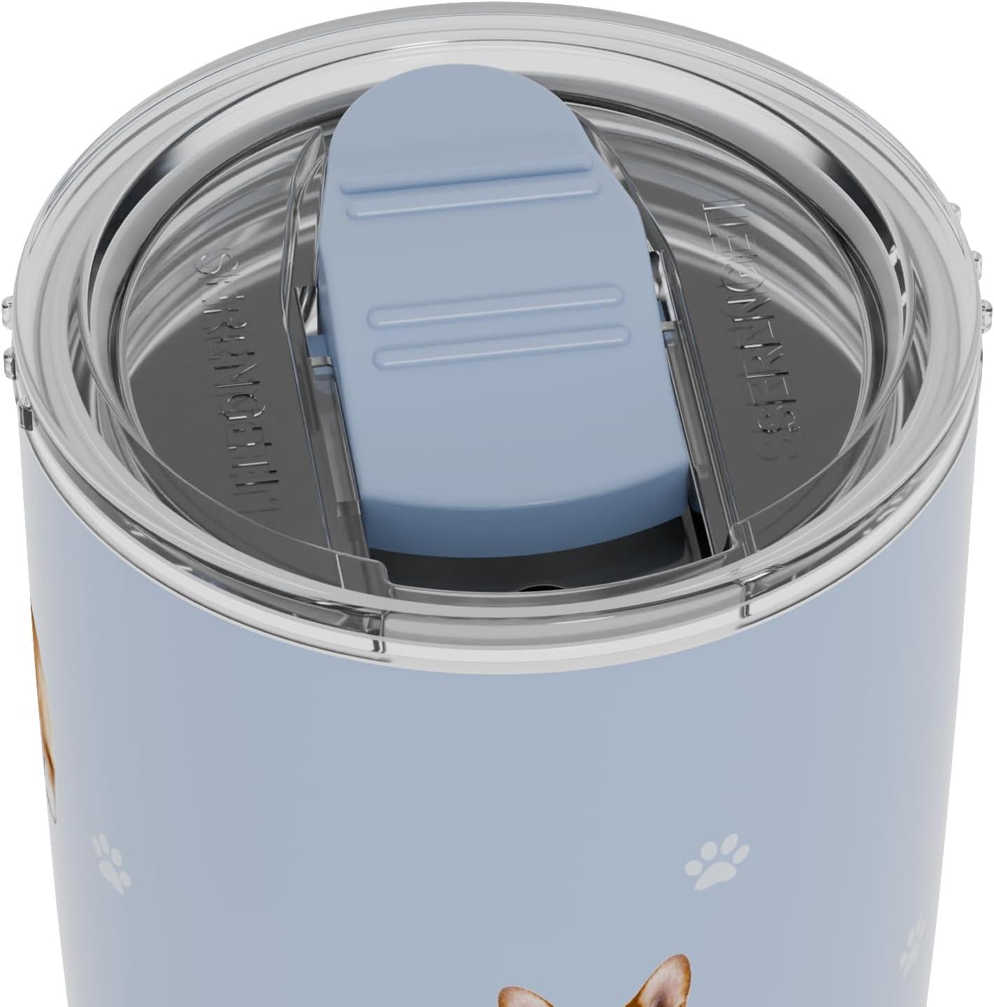 Welsh Corgi SERENGETI 16 Oz. Stainless Steel, Vacuum Insulated Tumbler with Spill Proof Lid - 3D Print - Insulated Travel mug for Hot or Cold Drinks (Welsh Corgi Tumbler)