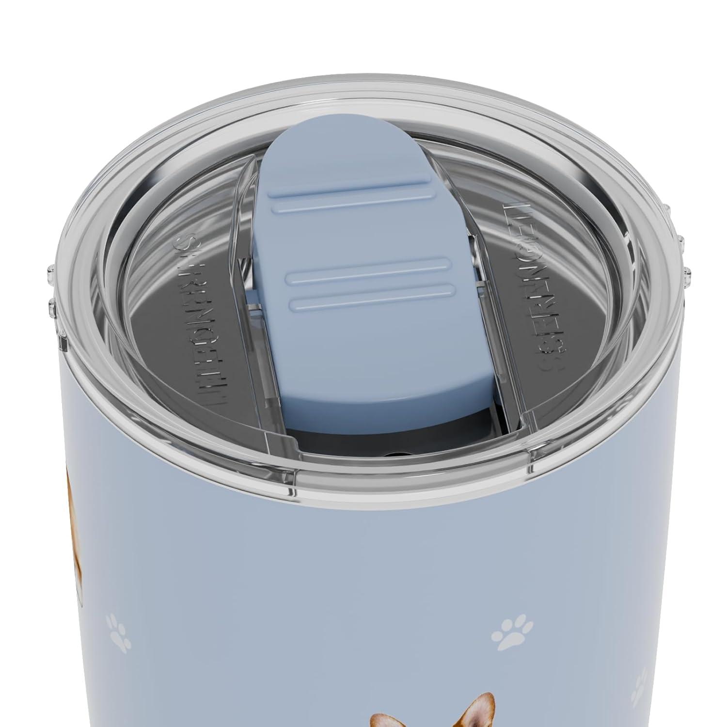 Welsh Corgi SERENGETI 16 Oz. Stainless Steel, Vacuum Insulated Tumbler with Spill Proof Lid - 3D Print - Insulated Travel mug for Hot or Cold Drinks (Welsh Corgi Tumbler)