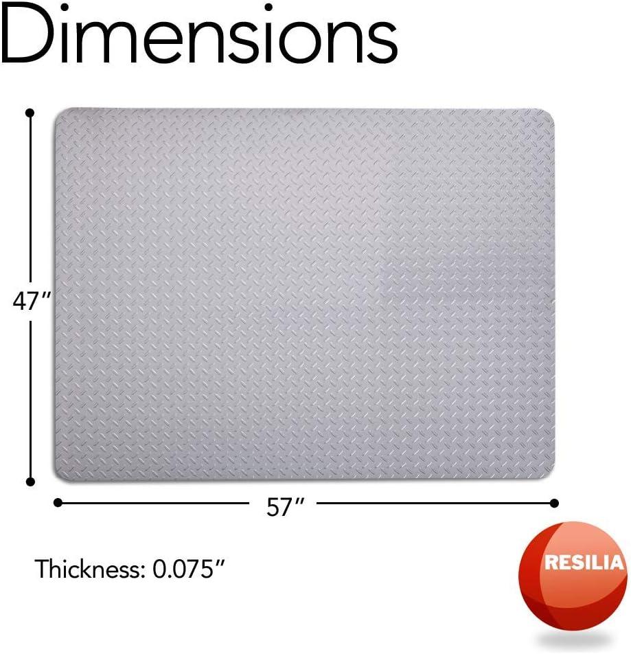 Silver Diamond Plate Heavy-Duty Grill Mat 57" x 47"