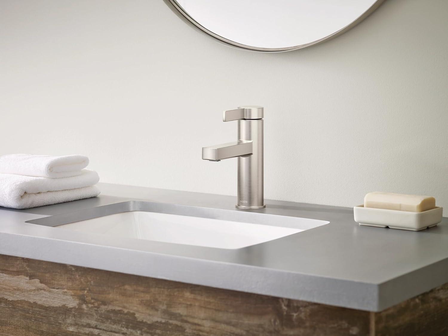 Beric Spot Resist Brushed Nickel Modern Bathroom Faucet