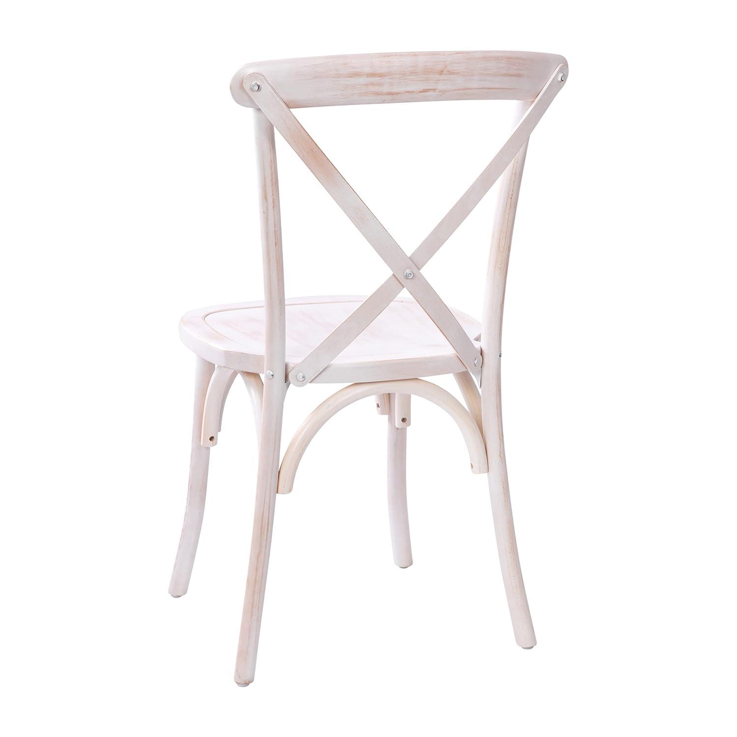 Merrick Lane X-Back Bistro Style Wooden High Back Dining Chair in Lime Wash