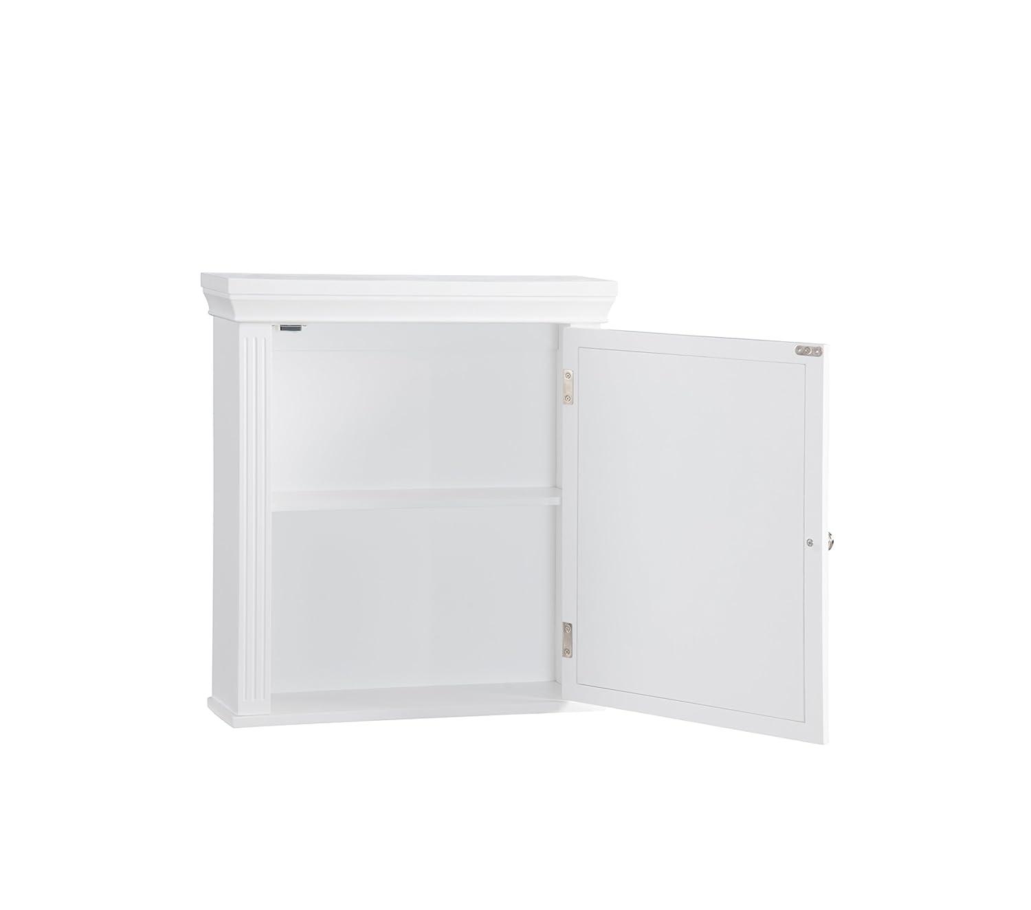 Chestnut Medicine Wall Cabinet White - Elegant Home Fashions: Teamson Home, Chrome Hardware, Adjustable Shelf