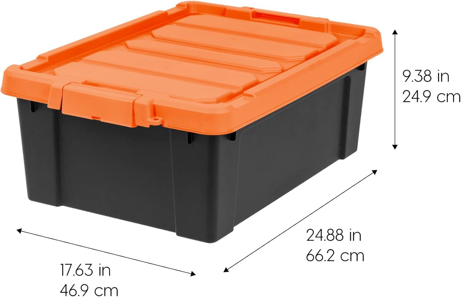 IRIS USA Lockable Heavy Duty Plastic Storage Bins Container with Lids and Secure Latching Buckles