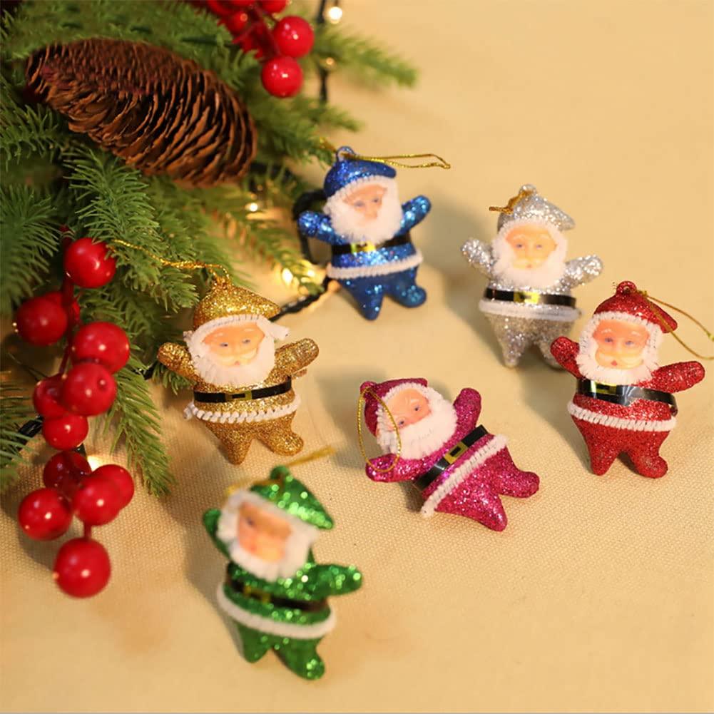 Clearance! 6Pcs Christmas Ornaments Gift, Cute Mini Santa Claus Style Christmas Tree Party Hanging Decorations for Christmas Home Decoration and Various Occasions
