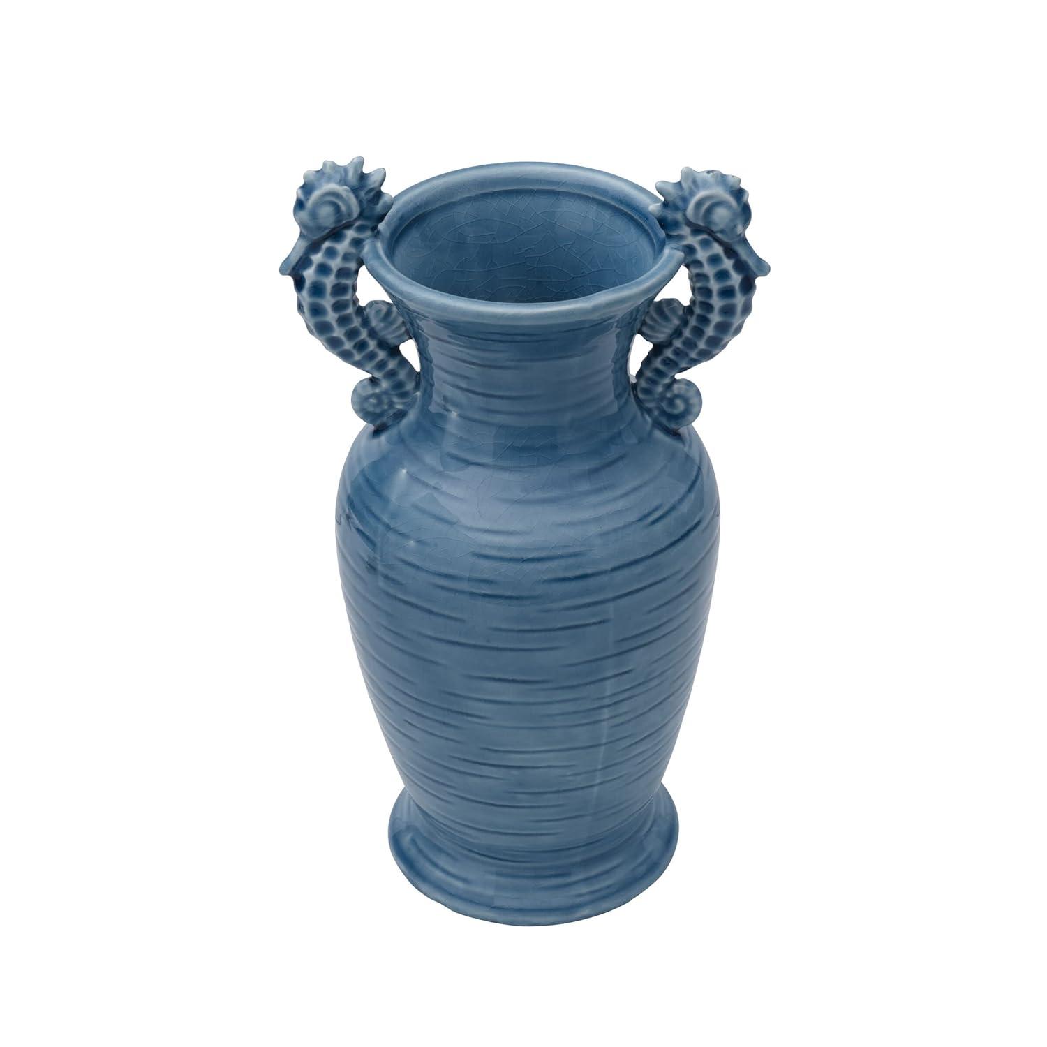 Fitz and Floyd Fitz & Floyd Coastal Home Seahorse Vase, Aqua