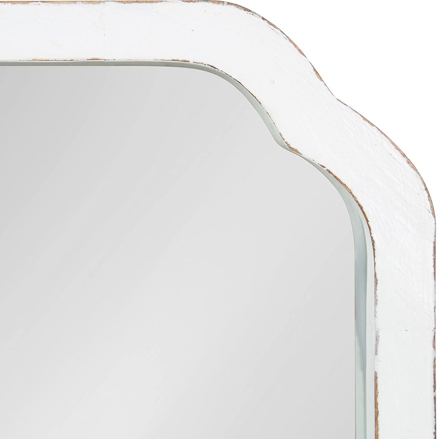 Marston Square White Wood Bathroom Vanity Mirror 24x24