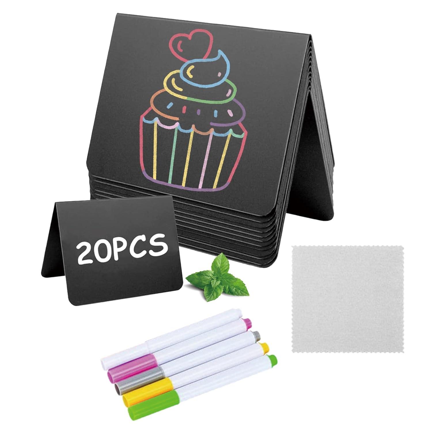 Food Labels for Party Buffet, 20PCS Reusable Reserved Table Signs