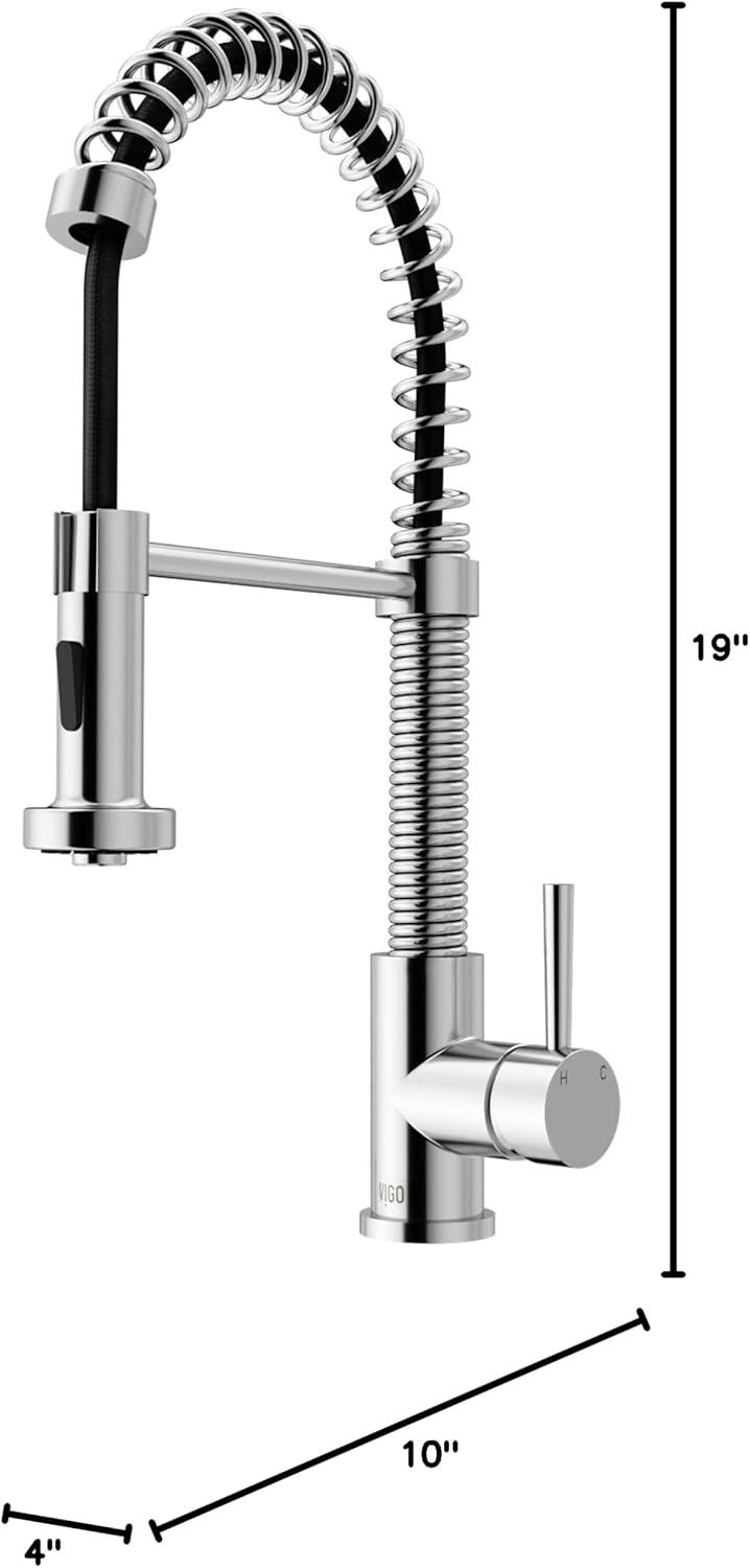 Edison 19" H 1-handle Pull-Down 2-Function Sprayer Kitchen Faucet