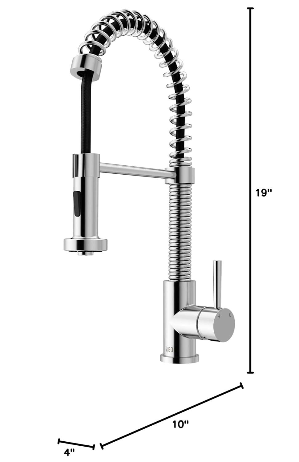 Edison 19" H 1-handle Pull-Down 2-Function Sprayer Kitchen Faucet