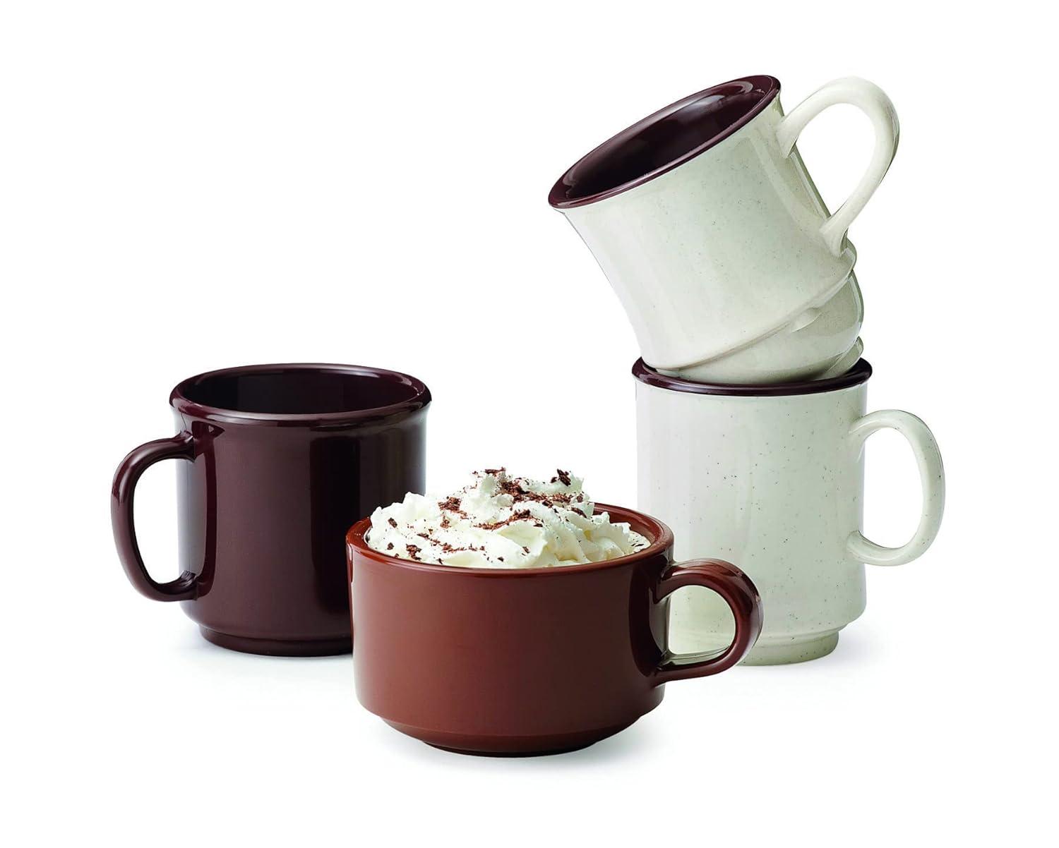 White Plastic 8 oz. Stackable Coffee Mug Set