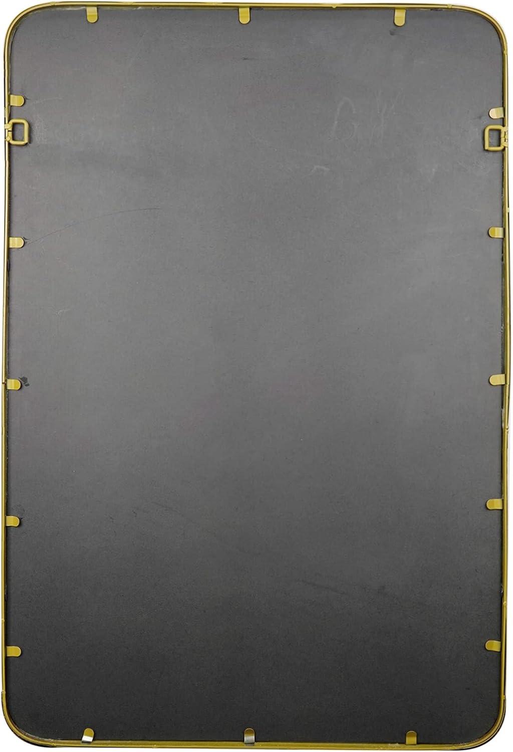 Thin Gold Raised Lip Metal Framed Rectangle Mirror