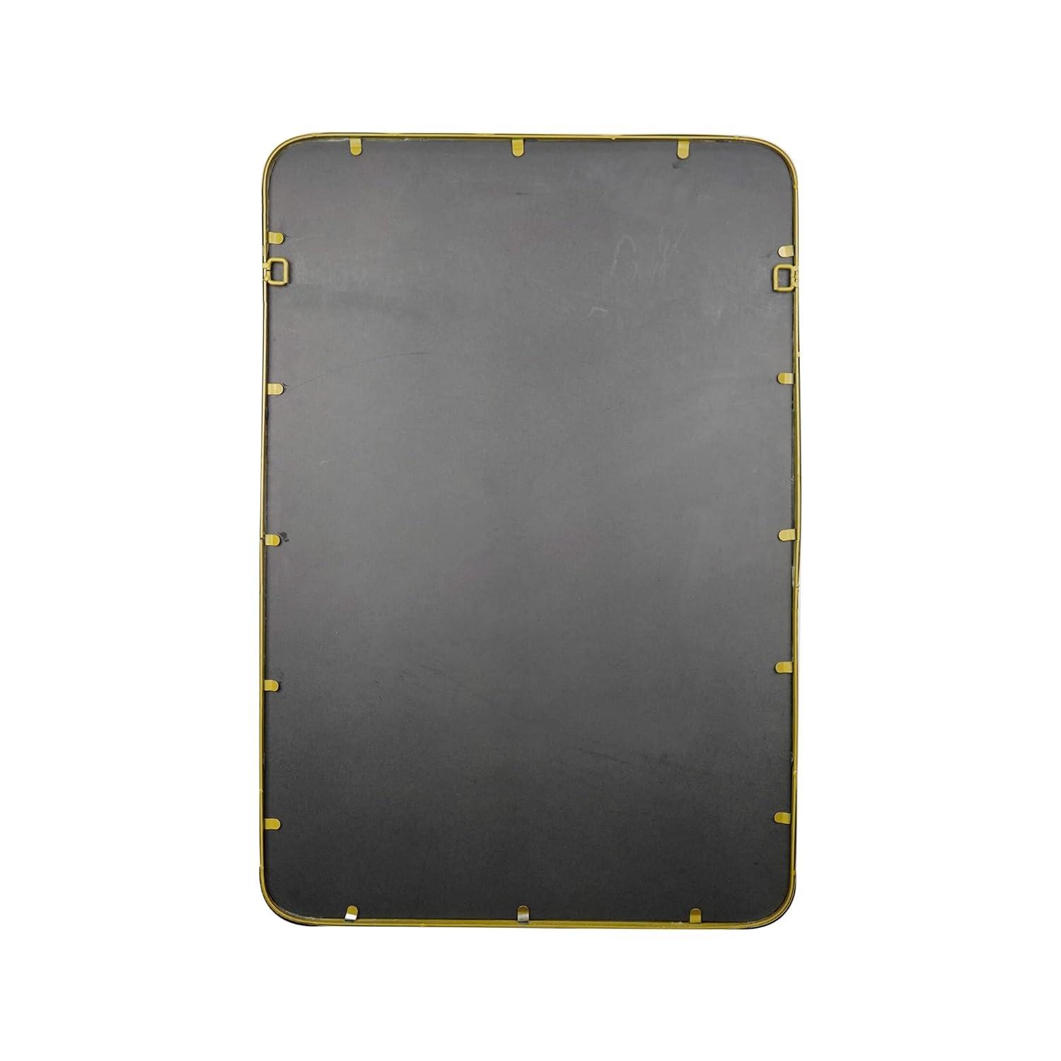 Thin Gold Raised Lip Metal Framed Rectangle Mirror
