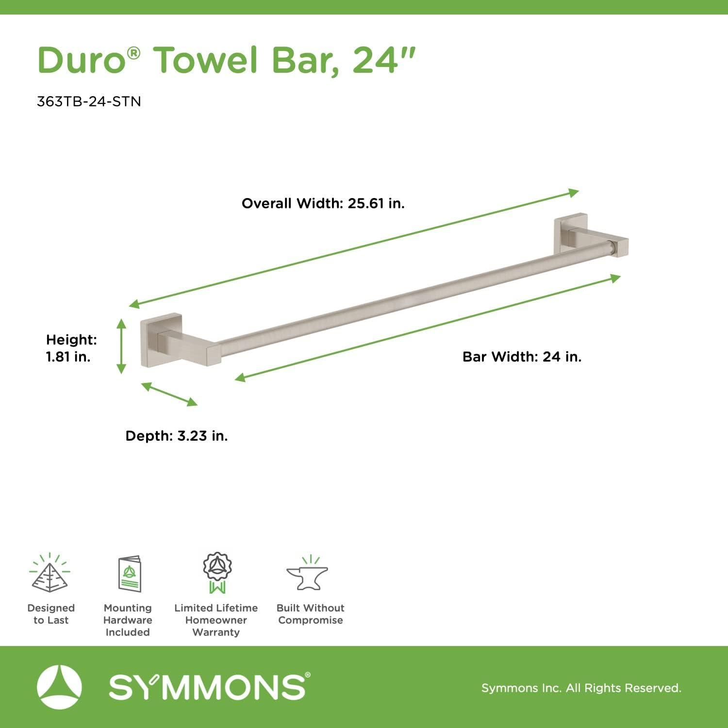 Satin Nickel 24" Wall-Mounted Metal Towel Bar