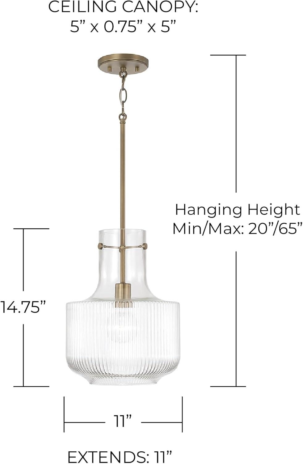 Capital Lighting 345111 Nyla 11" Wide Abstract Pendant - Brass