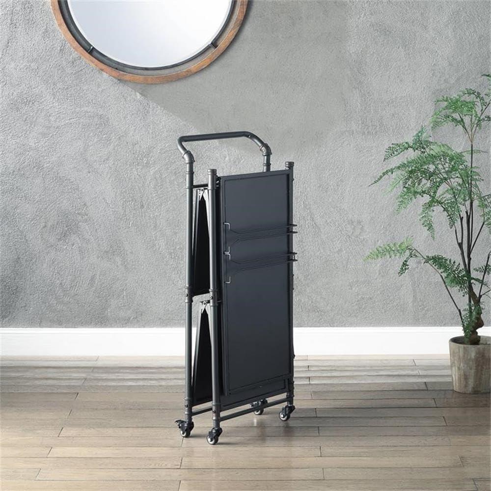 ACME Cordelia Serving Cart in Sandy Black and Dark Bronze