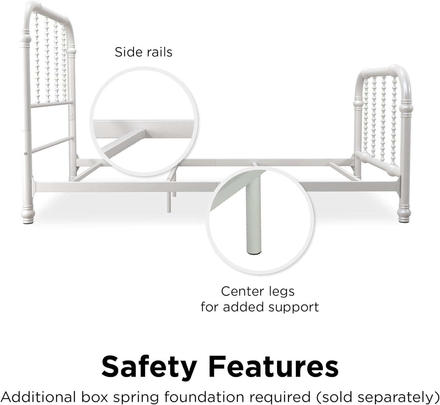 DHP Jenny Lind Metal Bed, White, Twin