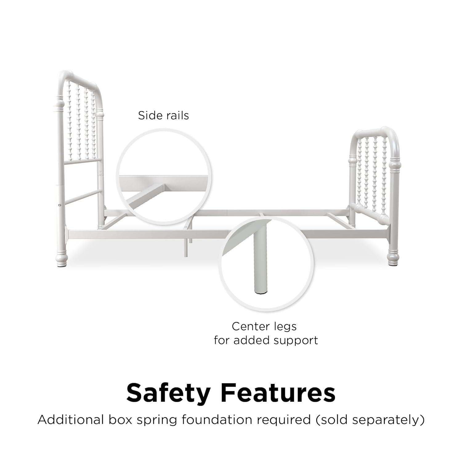 DHP Jenny Lind Metal Bed, White, Twin