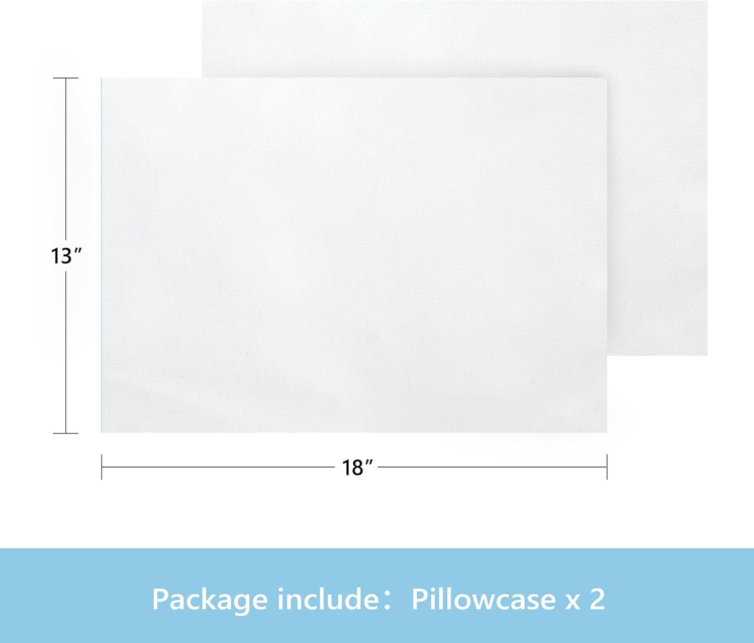 Ntbay 2 Pack Microfiber Toddler Pillowcases, Ultra Soft Travel Pillow Covers with Zipper Closure, 13" x 18", White