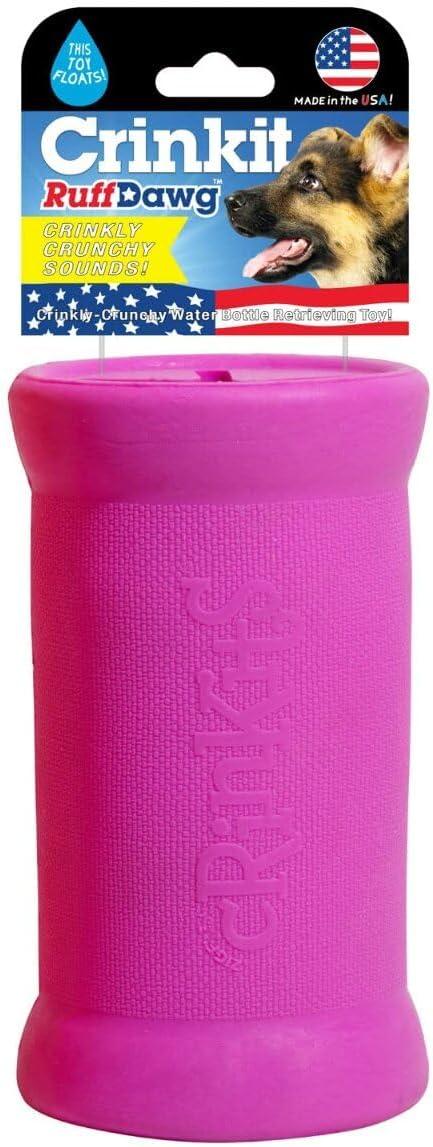 Ruff Dawg Crinkit Rubber Indestructible Retrieving Dog Toy for Water Bottles, Color Varies