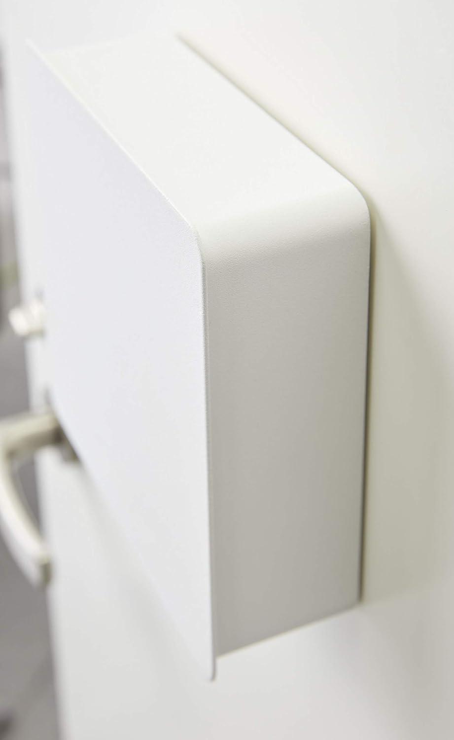 White Steel Magnetic Key Cabinet with Storage