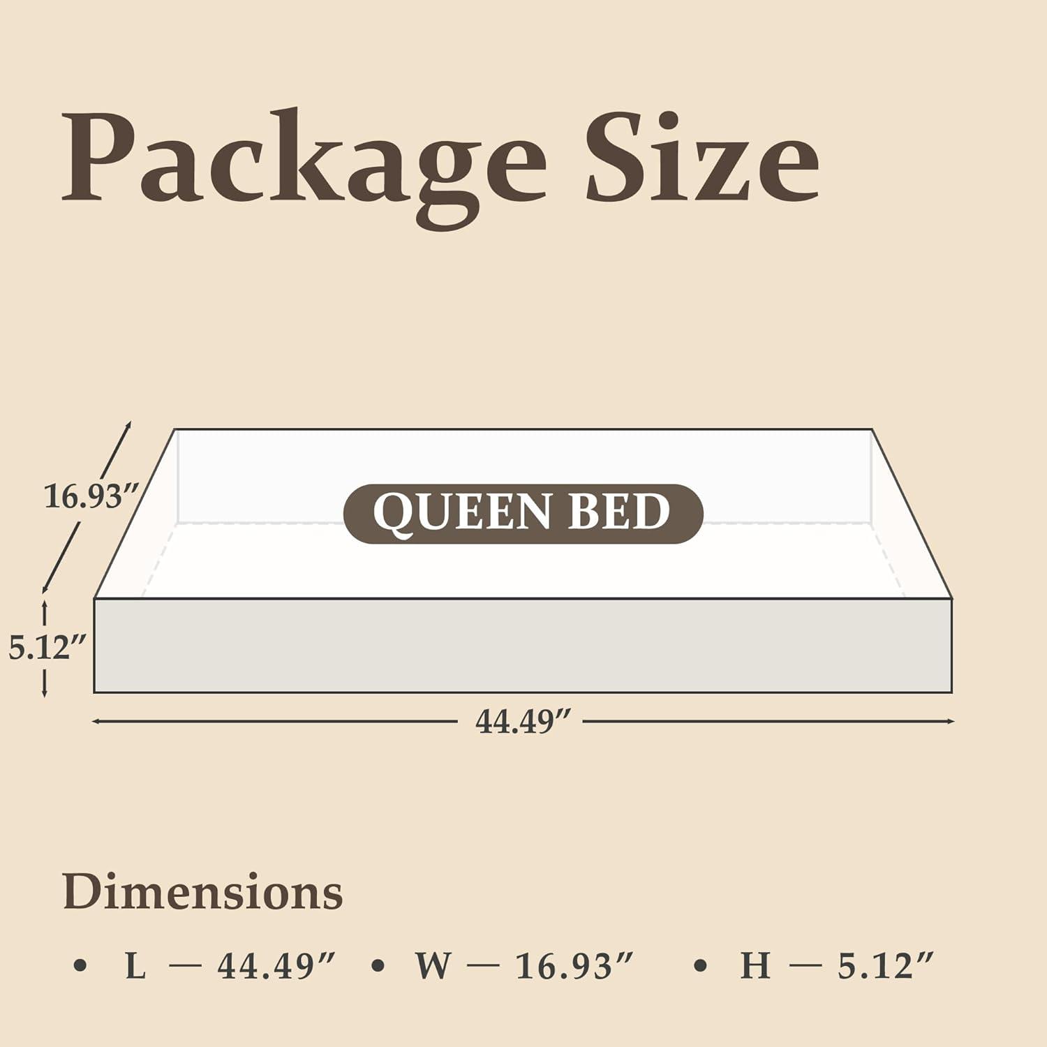 U-SHARE Queen Bed Frame with Headboard and Footboard, with Under Bed Storage, All-Metal Support System, No Box Spring Needed, Easy Assembly,Rustic Brown