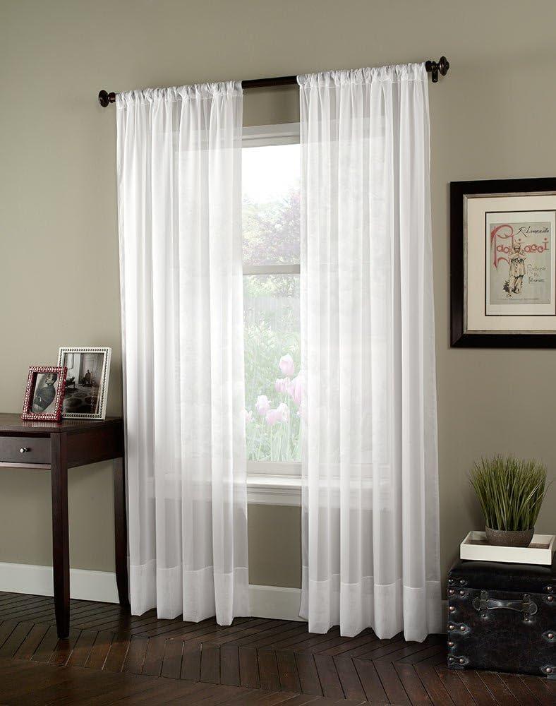 Winter White Sheer Voile 59" x 144" Window Curtain Panel