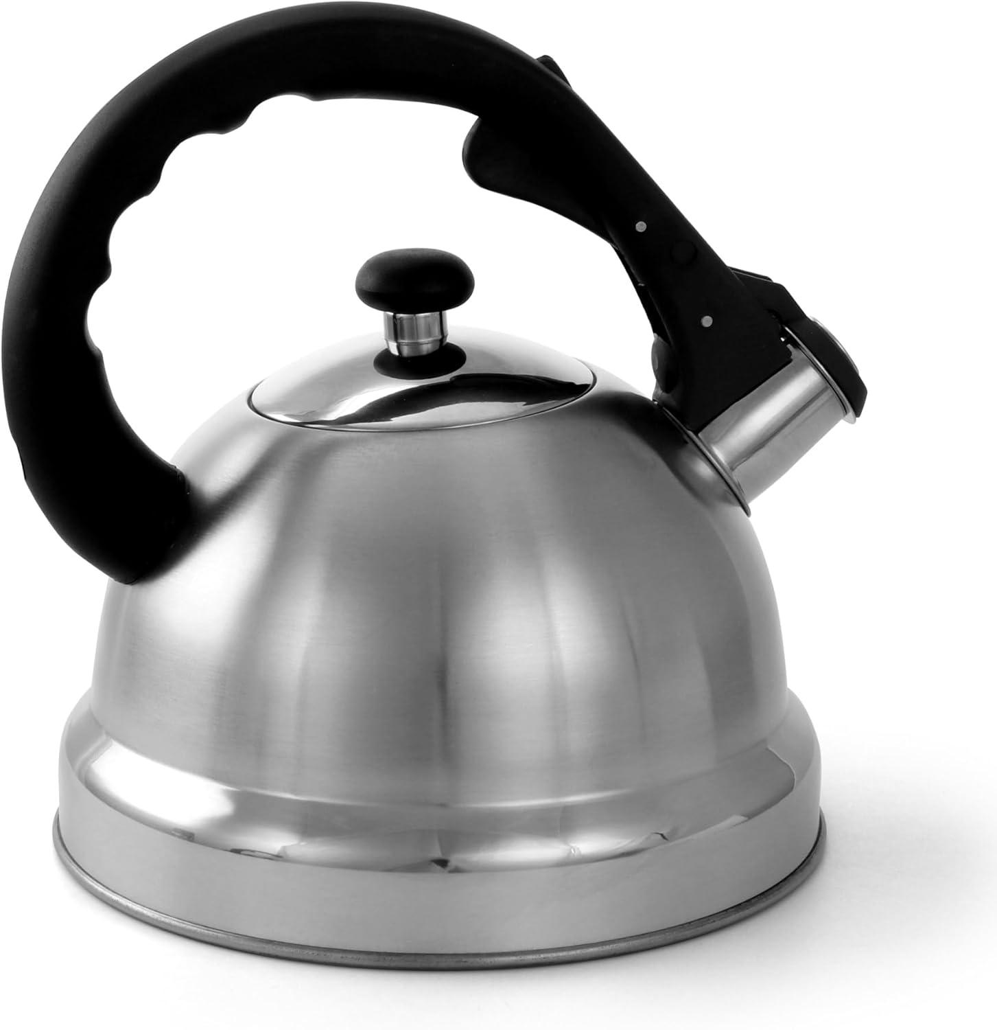 Silver Stainless Steel 2.2 Qt Whistling Tea Kettle