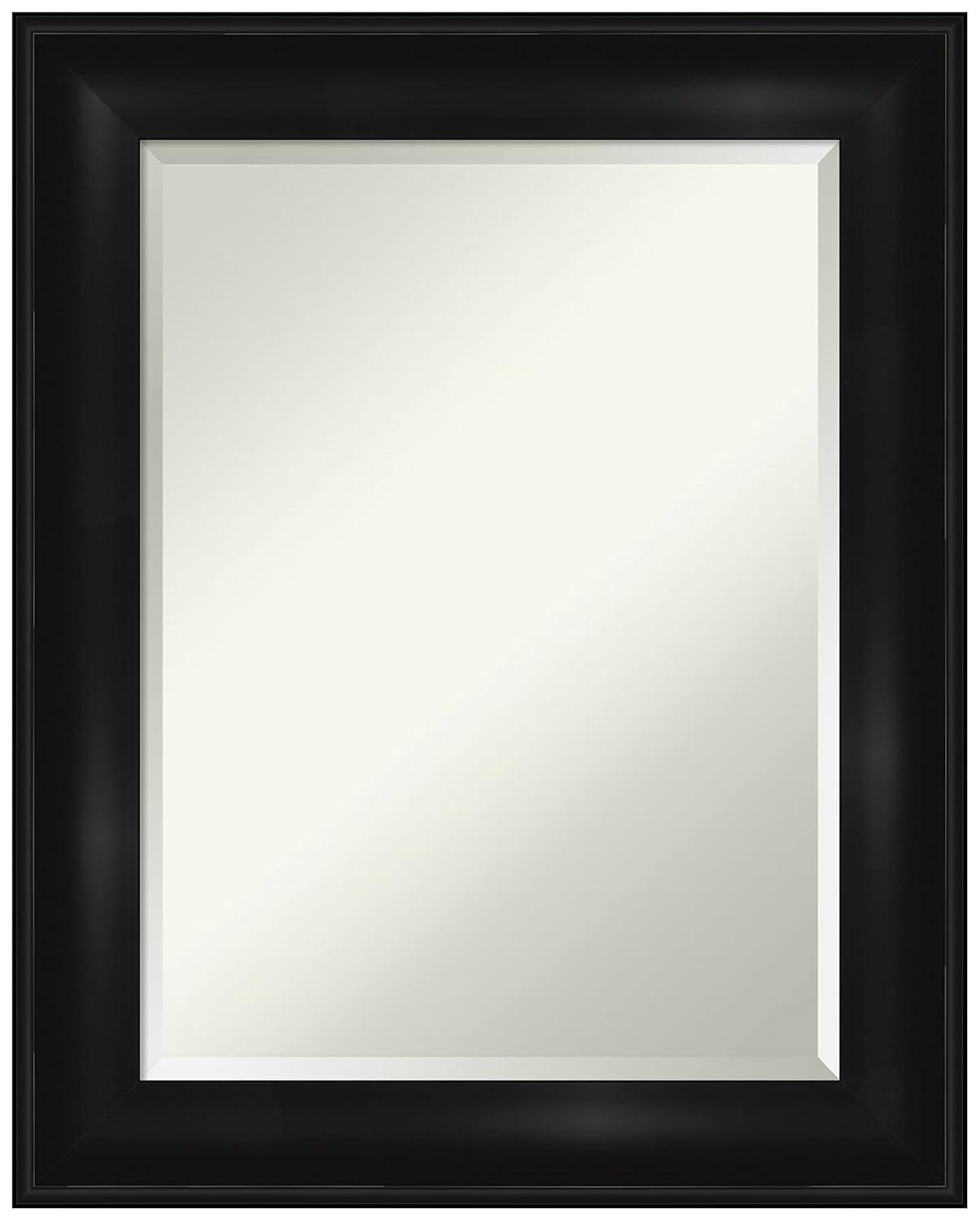 24" x 30" Non-Beveled Grand Black Wall Mirror - Amanti Art: Modern Rectangle, Polystyrene Frame