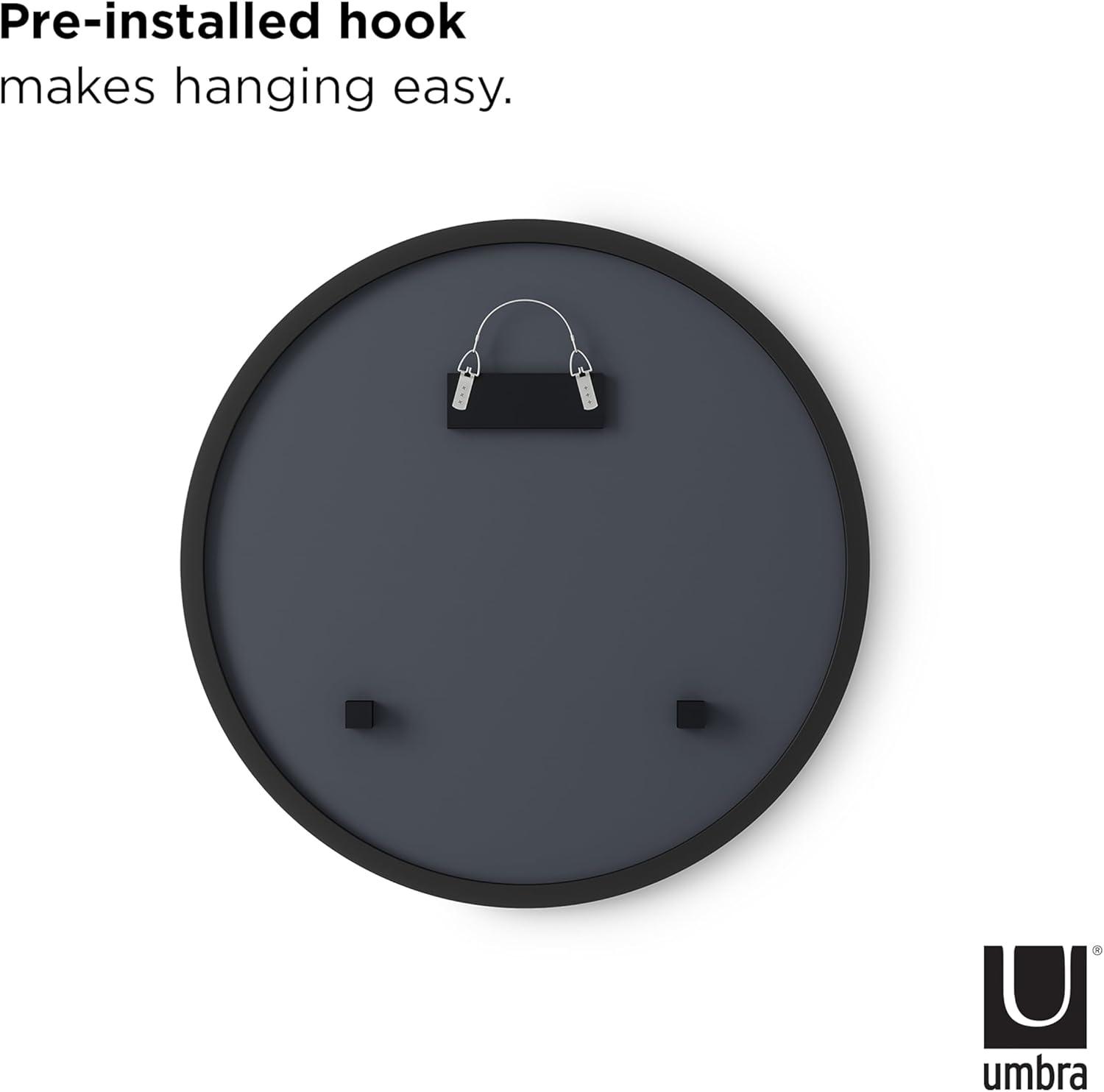 Umbra Hub 20" Industrial Black Rubber Round Wall Mirror