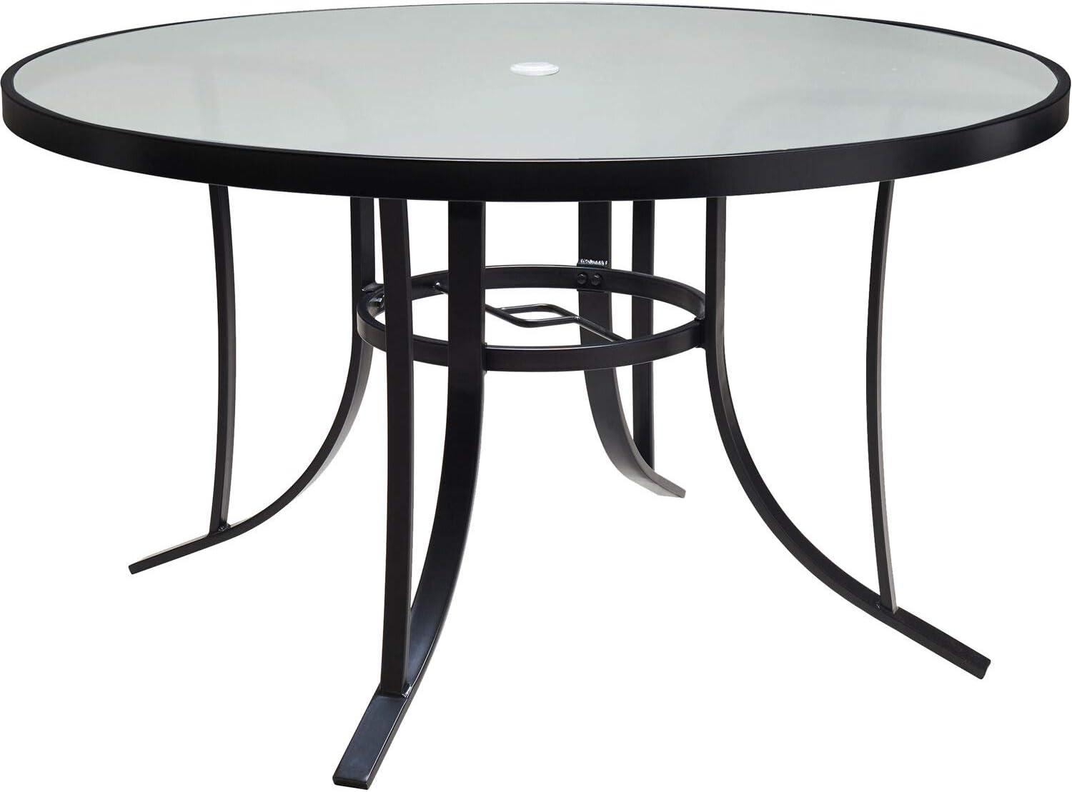 Sleek Modern 5-Piece Outdoor Dining Set with Swivel Rockers and Glass-Top Table