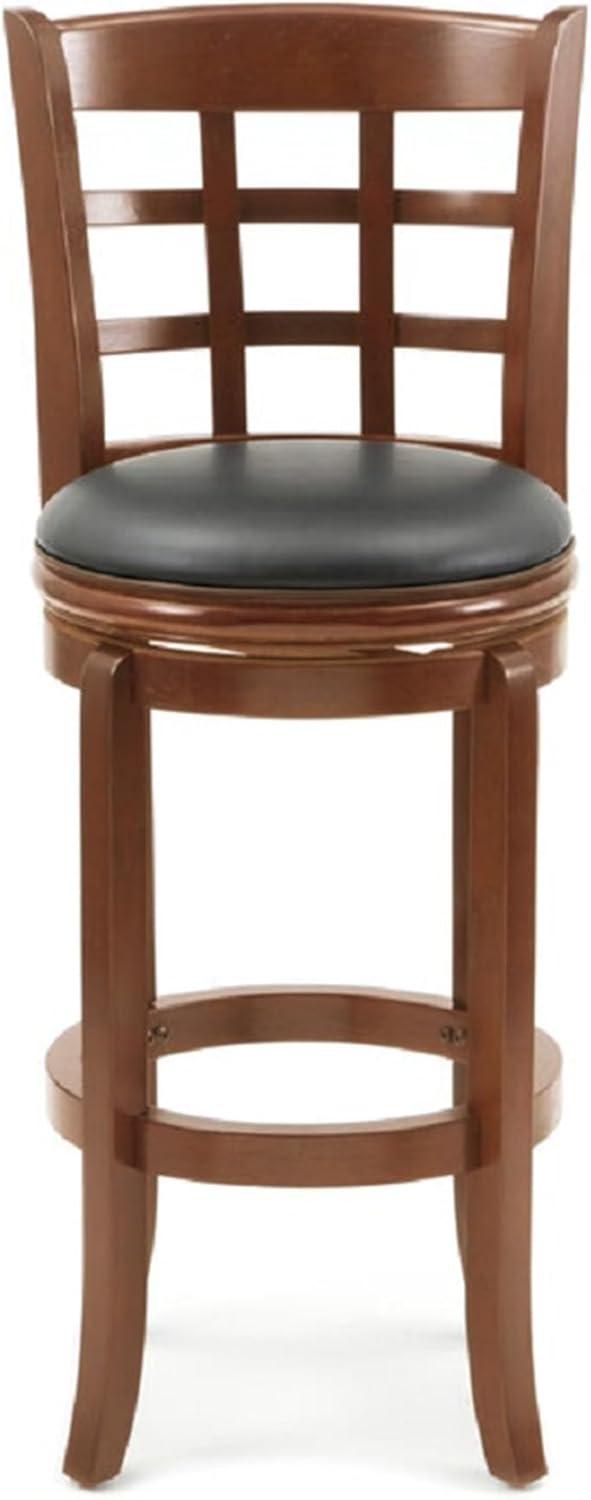 29" Kyoto Wood Composite Barstool Cherry - Boraam: Rubberwood Frame, Faux Leather, High-Density Foam