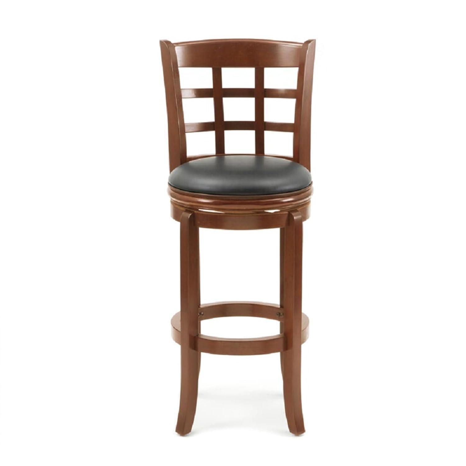 29" Kyoto Wood Composite Barstool Cherry - Boraam: Rubberwood Frame, Faux Leather, High-Density Foam