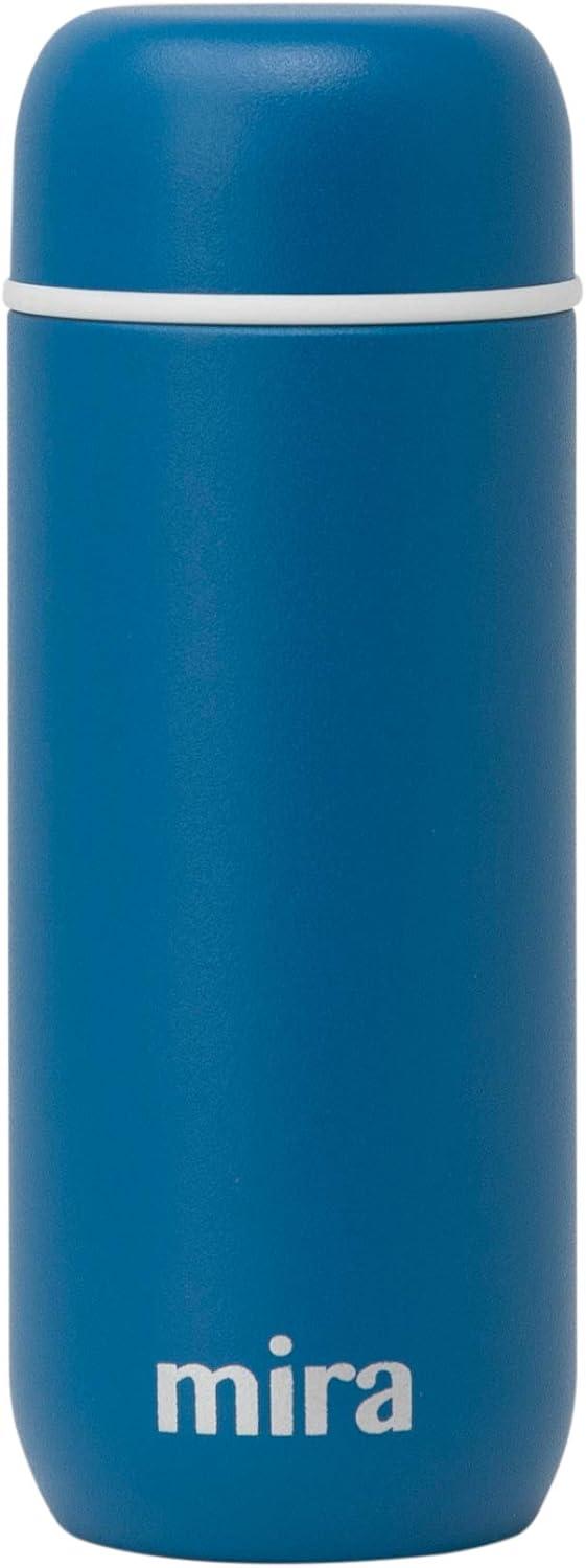 Mira 7oz Insulated Small Thermos Flask, Kids Vacuum Insulated Water Bottle, Leak Proof, Pearl Blue