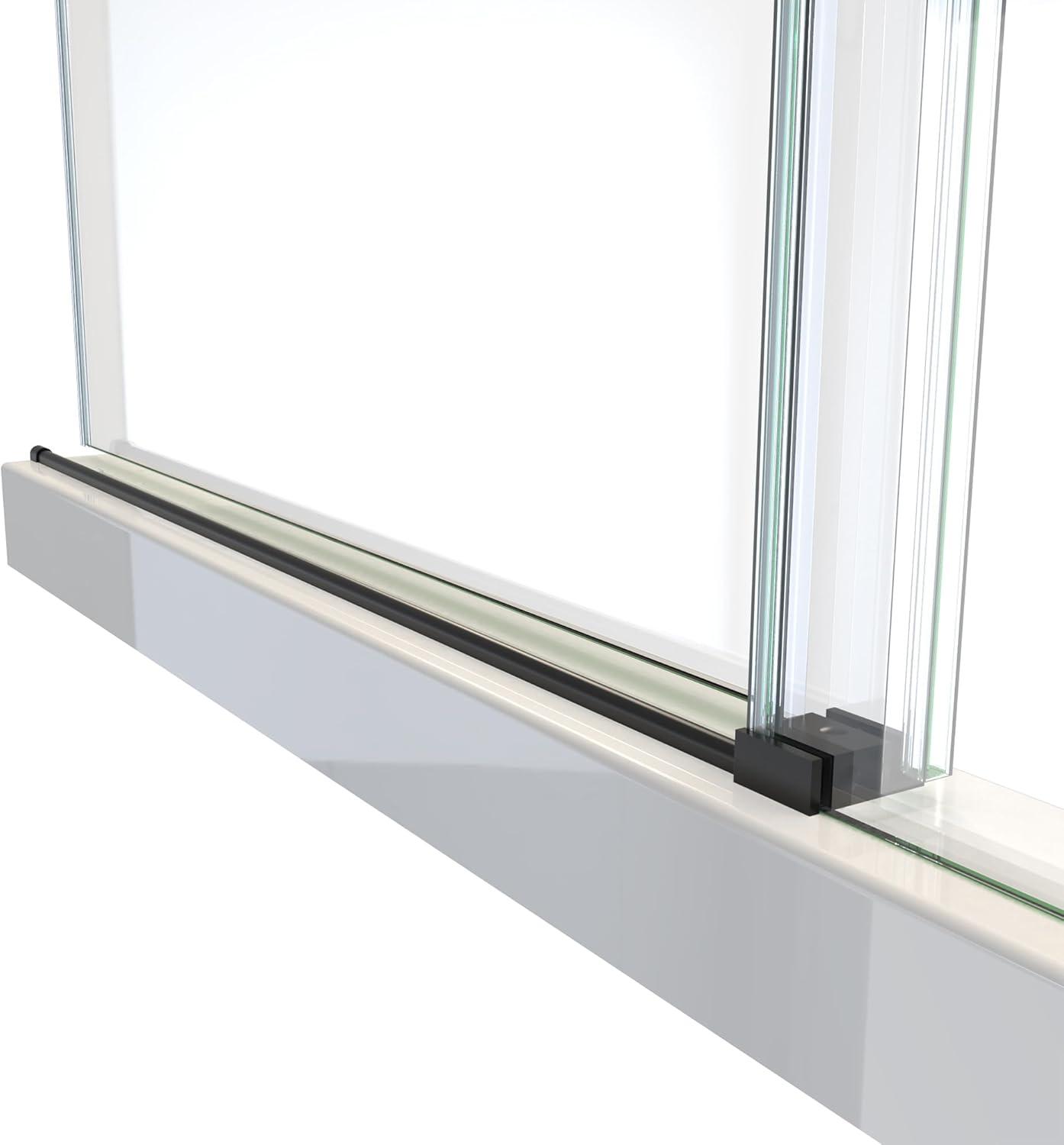 Seneca 56-60 in. W x 76 in. H Frameless Sliding Shower Door in Polished Stainless Steel