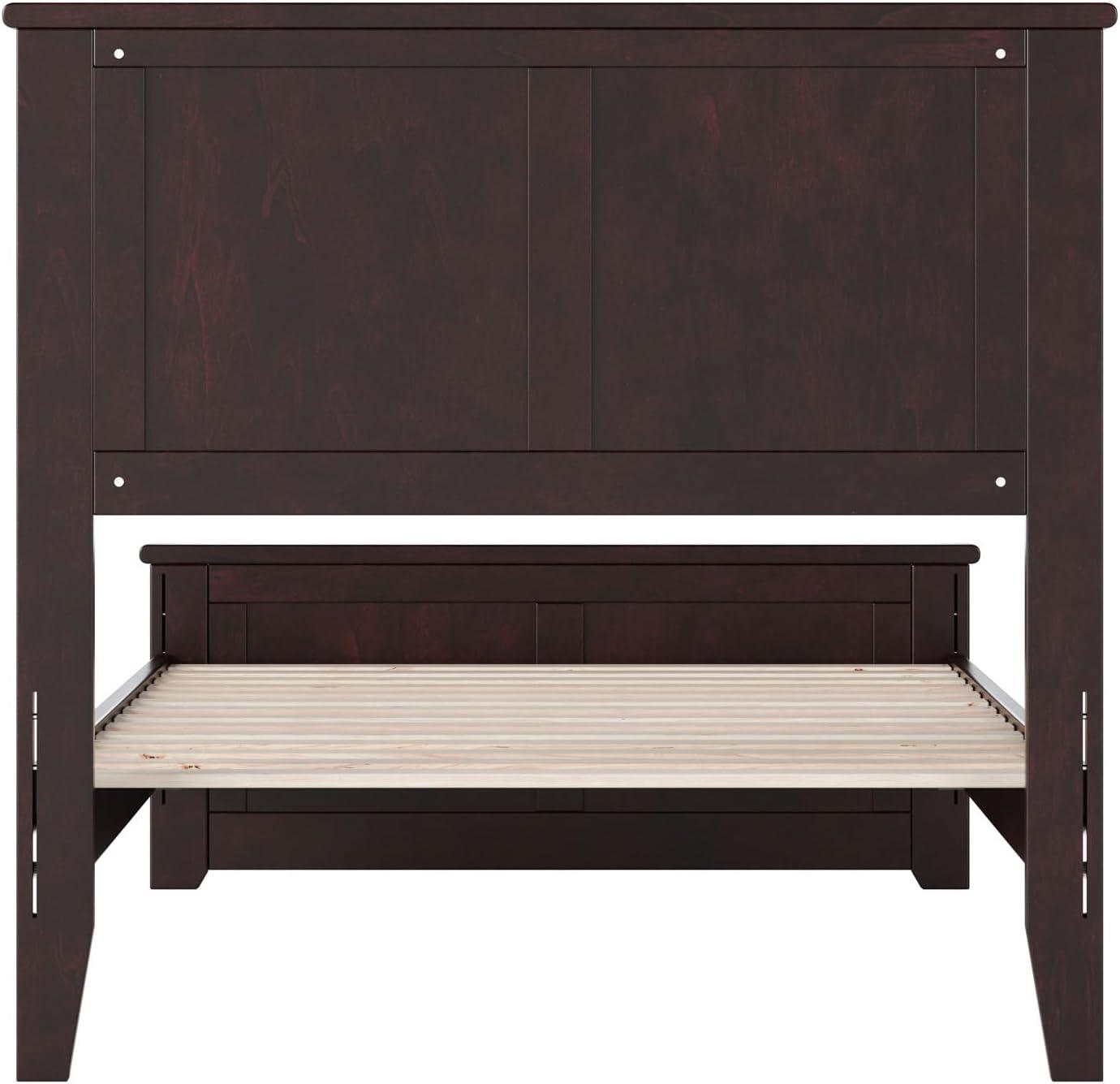 AFI Charlotte Cama con Plataforma de Perfil Bajo de Madera Maciza con Pie de Cama a Juego, Espresso