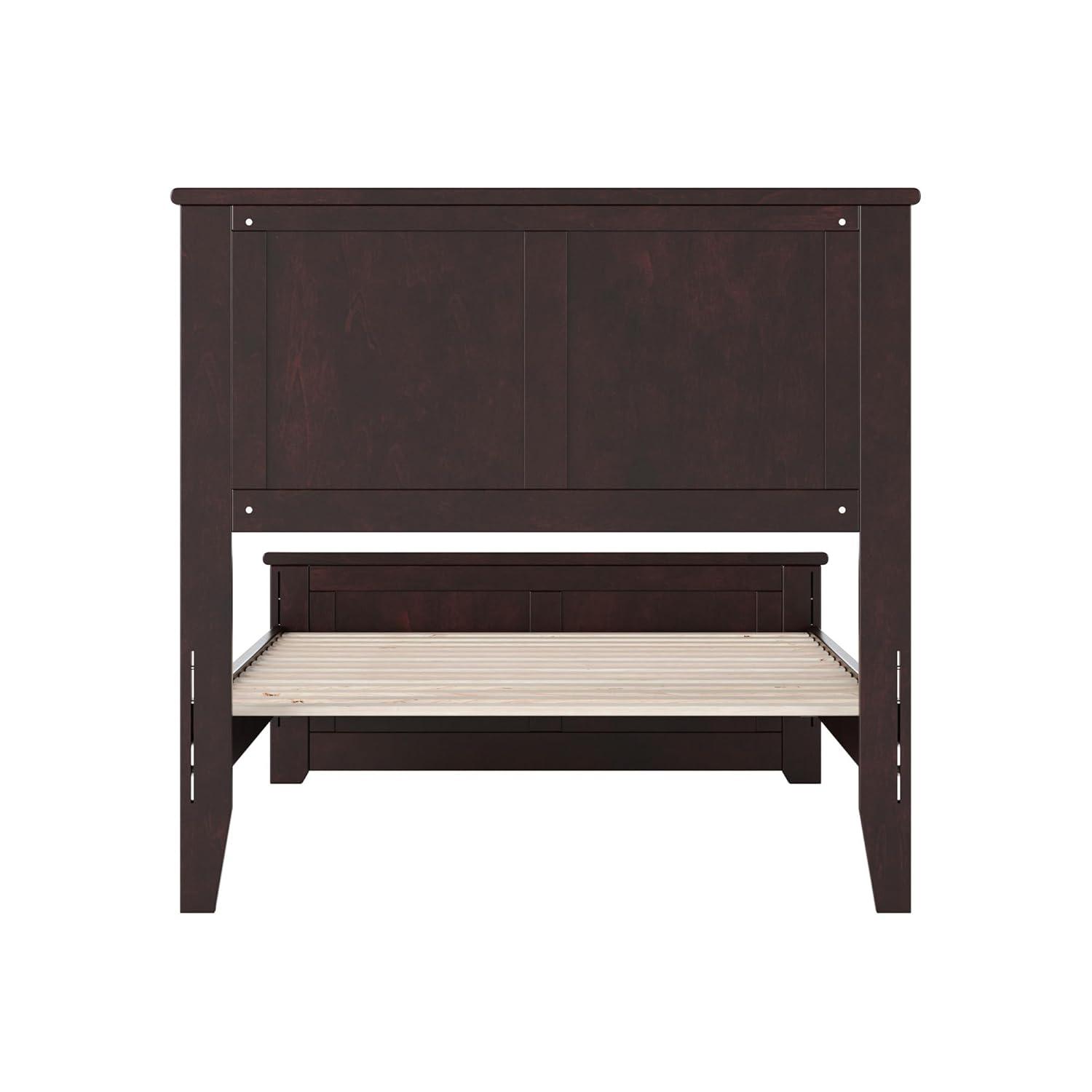 AFI Charlotte Cama con Plataforma de Perfil Bajo de Madera Maciza con Pie de Cama a Juego, Espresso