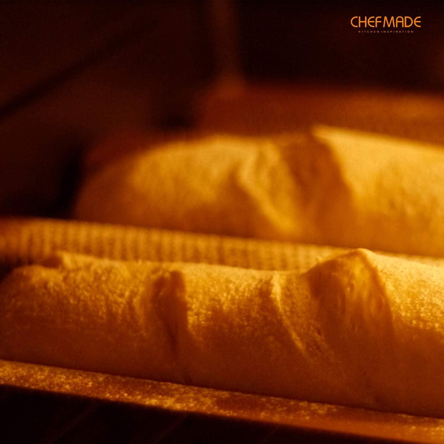 CHEFMADE 15 Inch 3 Wave Loaves Perforated Baguette Pan