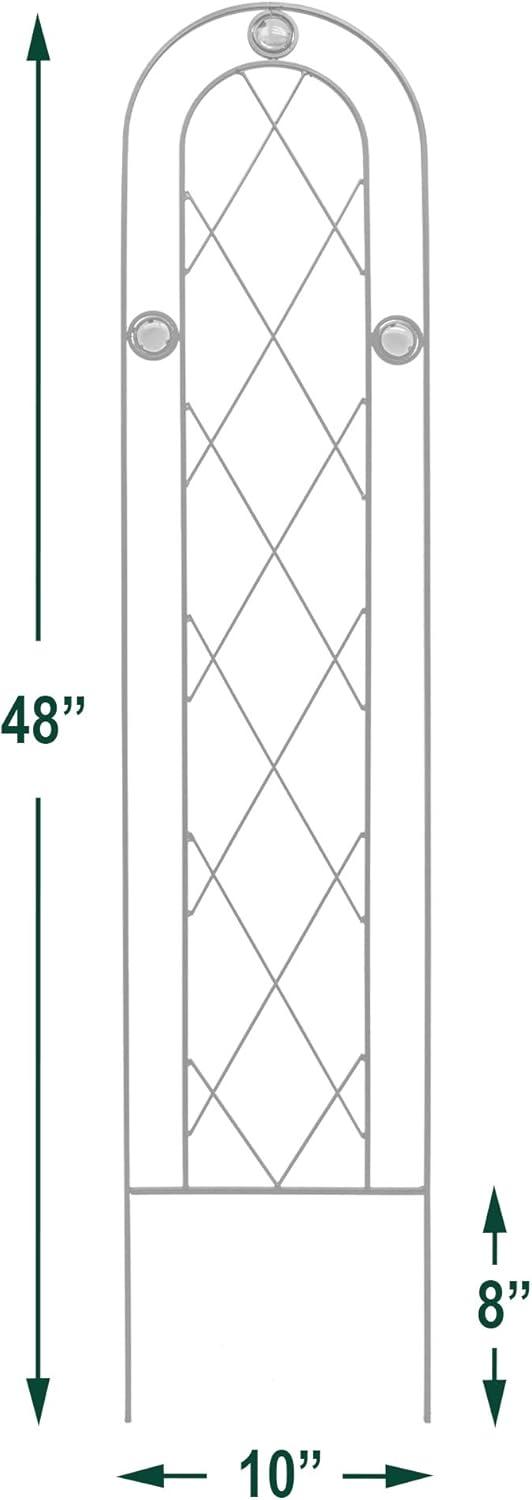 Arcadia Garden Products Emerald Trellis 10-Inches W x 48-Inches H Black Iron Traditional Garden Trellis For Climbing Plants
