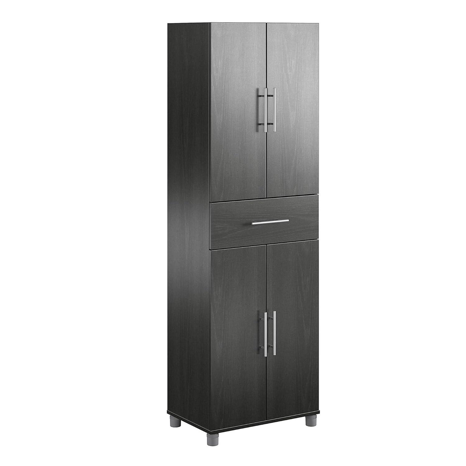Camberly 4 Door/1 Drawer Storage Cabinet, Graphite Gray