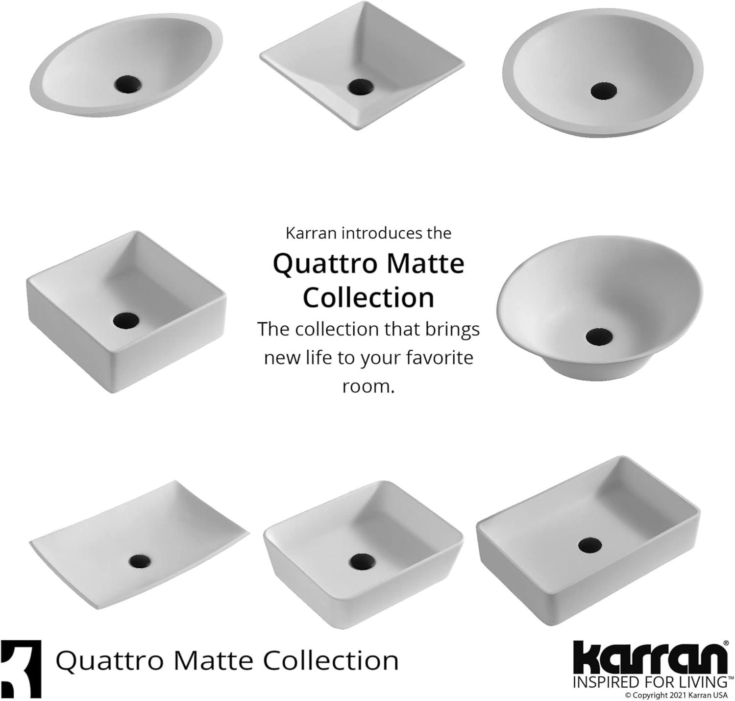 Karran Quattro 23'' X 13-1/4'' Matte White Acrylic Oval Vessel Sink