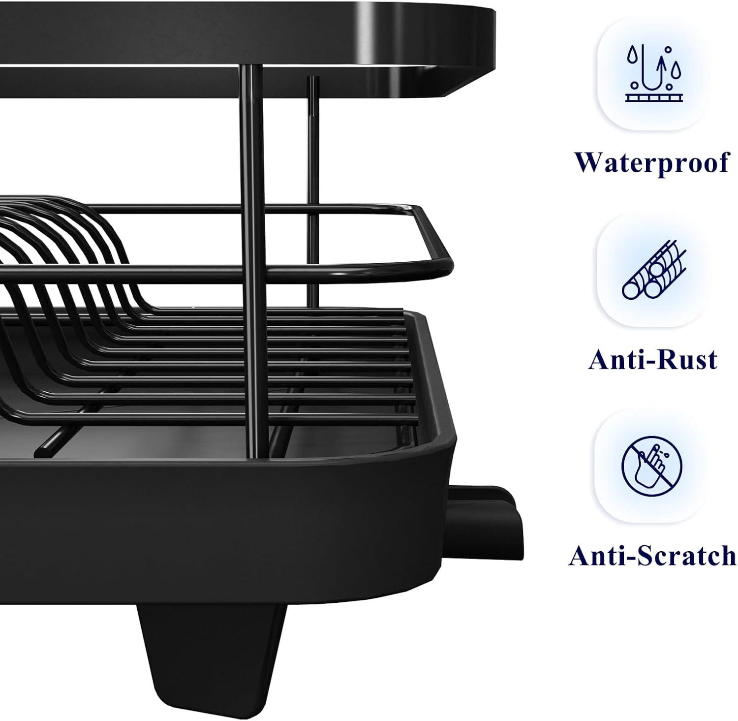 Kitsure Dish Drying Rack with a Cutlery Holder for Kitchen Counter and Sink