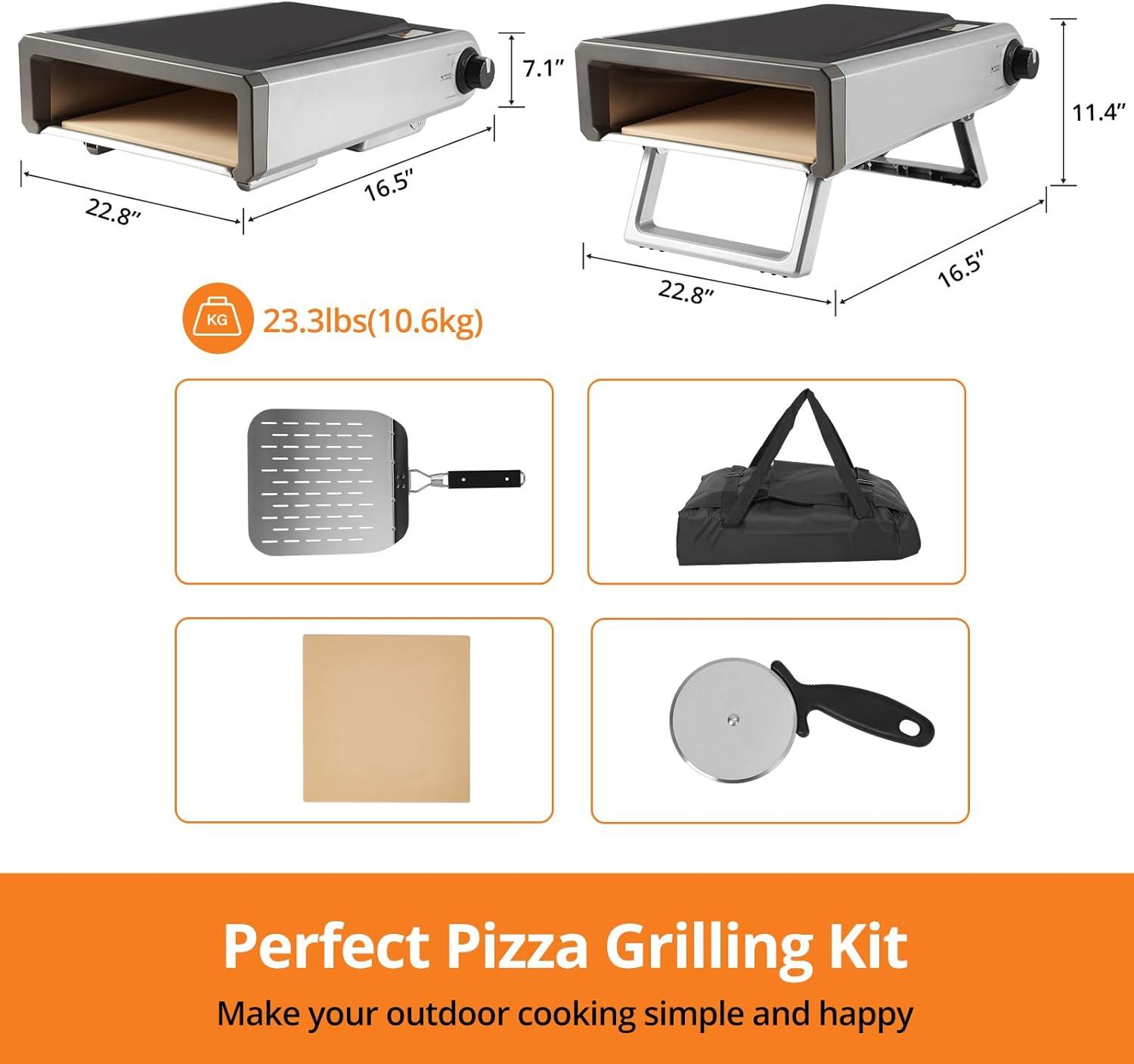 Portable Stainless Steel Gas Outdoor Pizza Oven with Accessories