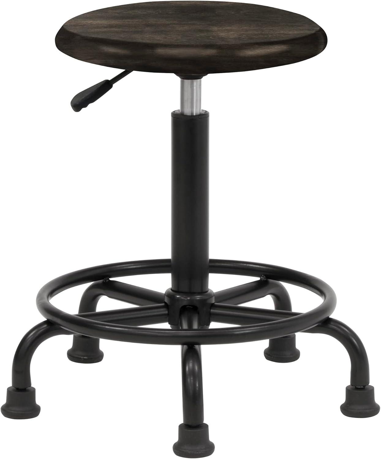 Craine Adjustable Height Industrial Stool with Footring