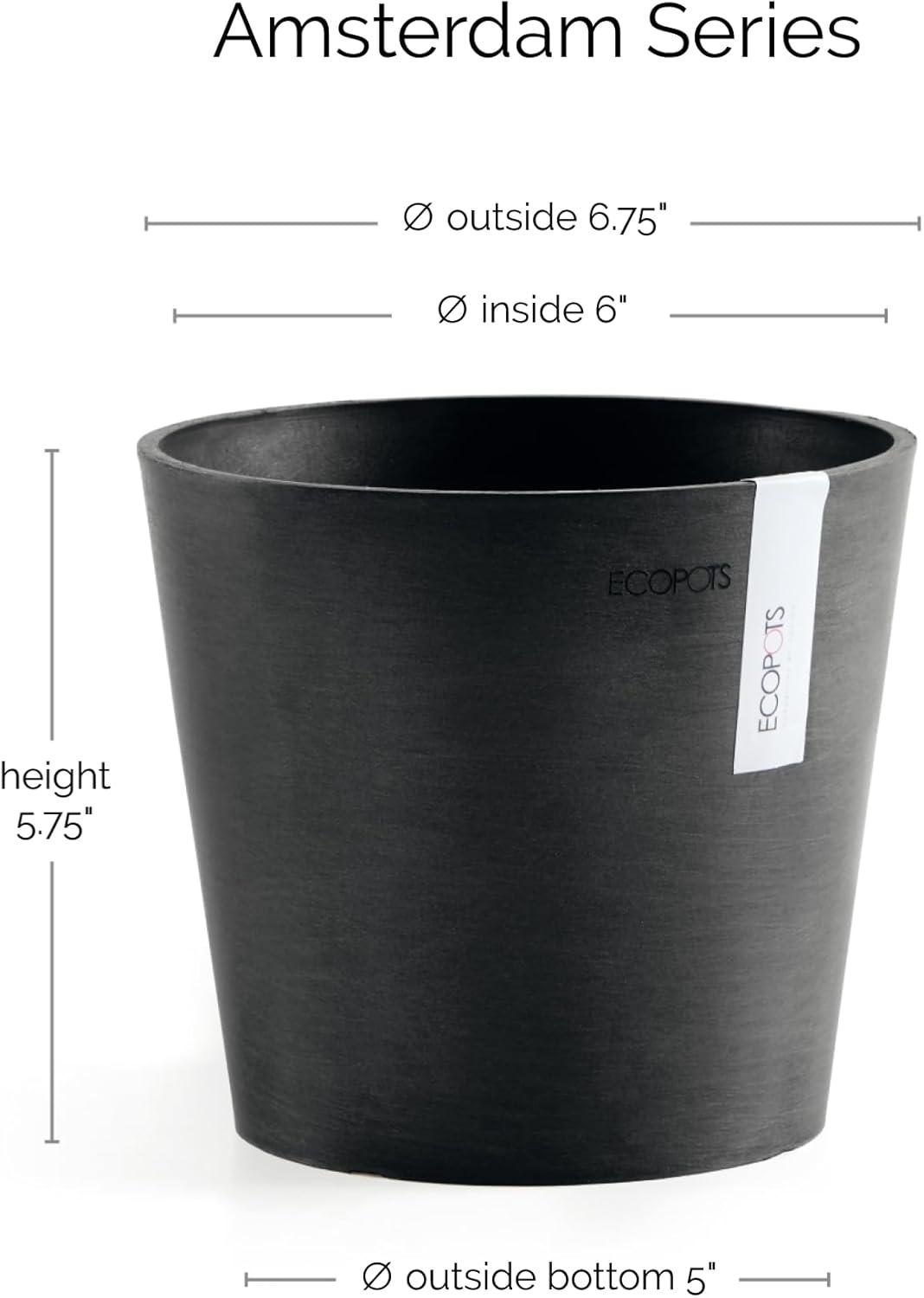 Ecopots Ecopots Indoor/Outdoor Modern Round Recycled Plastic Planter Flower Pot