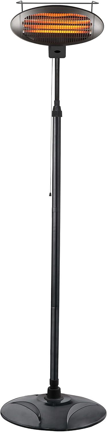 Tall Black Electric Patio Heater with Variable Heat Control