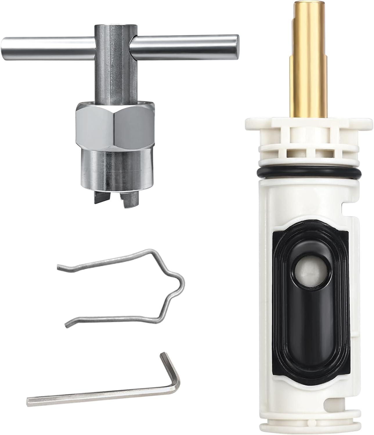 1222 Replacement Cartridge with Moen 104421 Cartridge Puller Removal Tool Retainer Clip Compatible with Moen One-Hanlde Posi Temp 1222B Shower Bathtub Faucet (1222 cartridge +104421 cartridge puller)