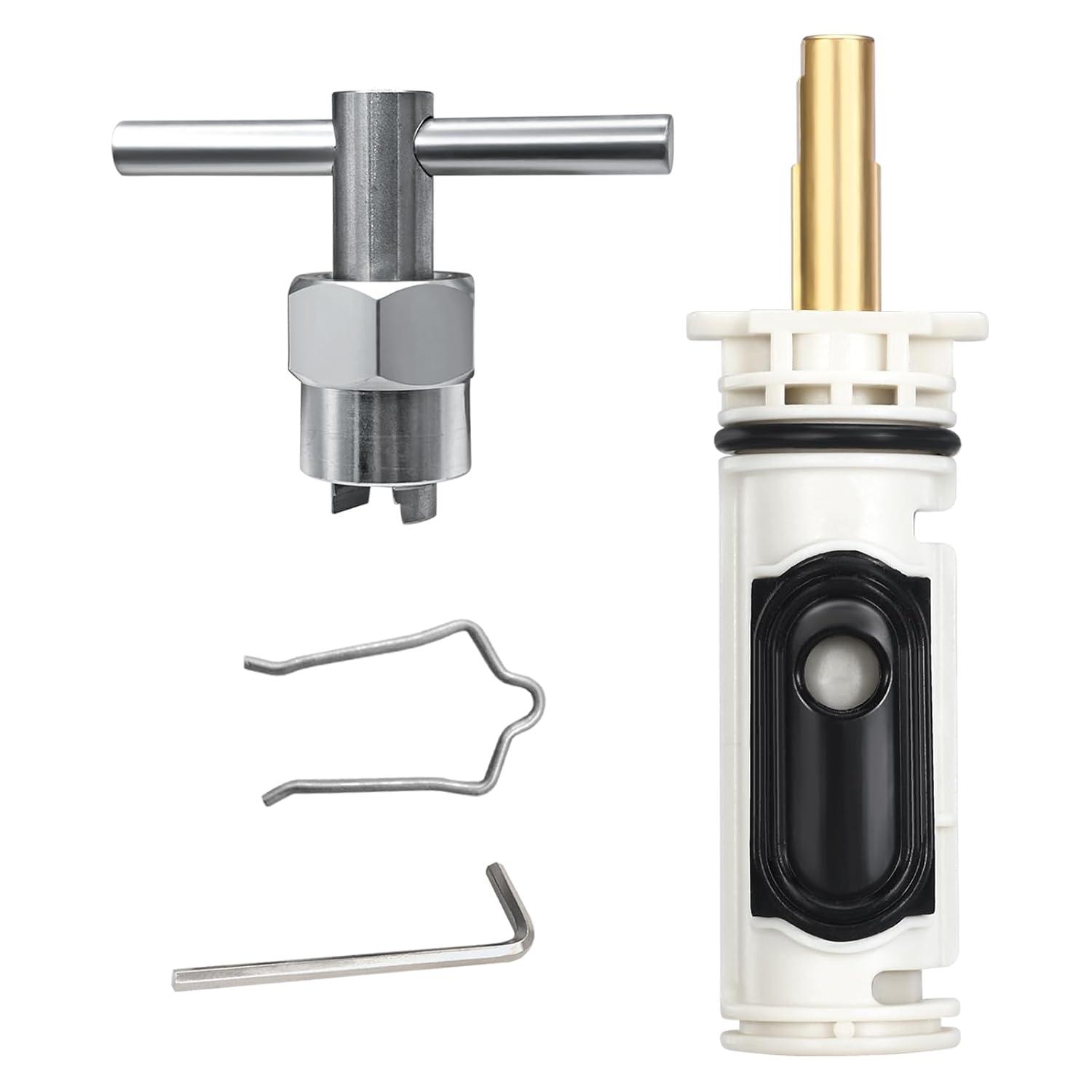 1222 Replacement Cartridge with Moen 104421 Cartridge Puller Removal Tool Retainer Clip Compatible with Moen One-Hanlde Posi Temp 1222B Shower Bathtub Faucet (1222 cartridge +104421 cartridge puller)