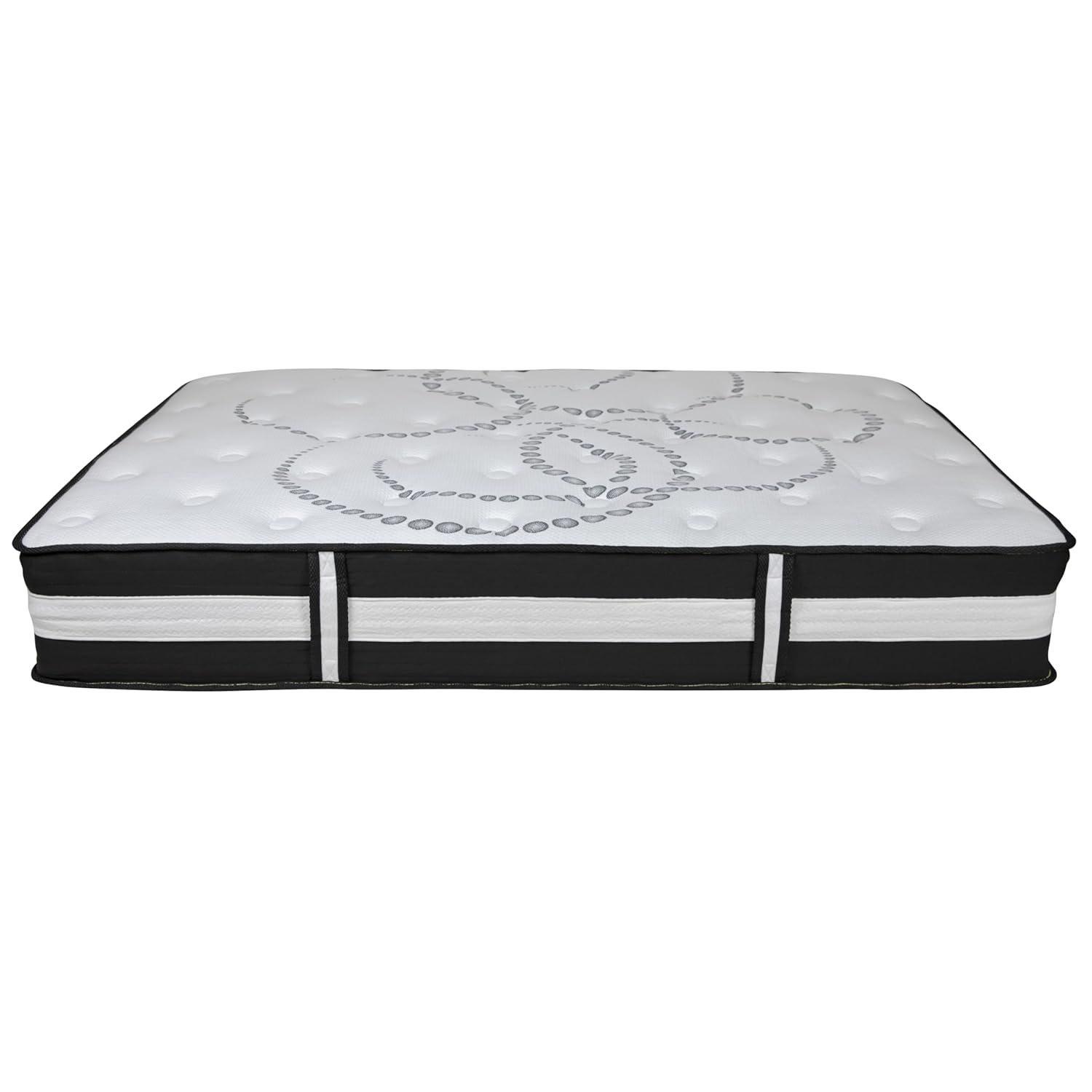 BizChair 12 Inch CertiPUR-US Certified Hybrid Pocket Spring Mattress, Queen Mattress in a Box