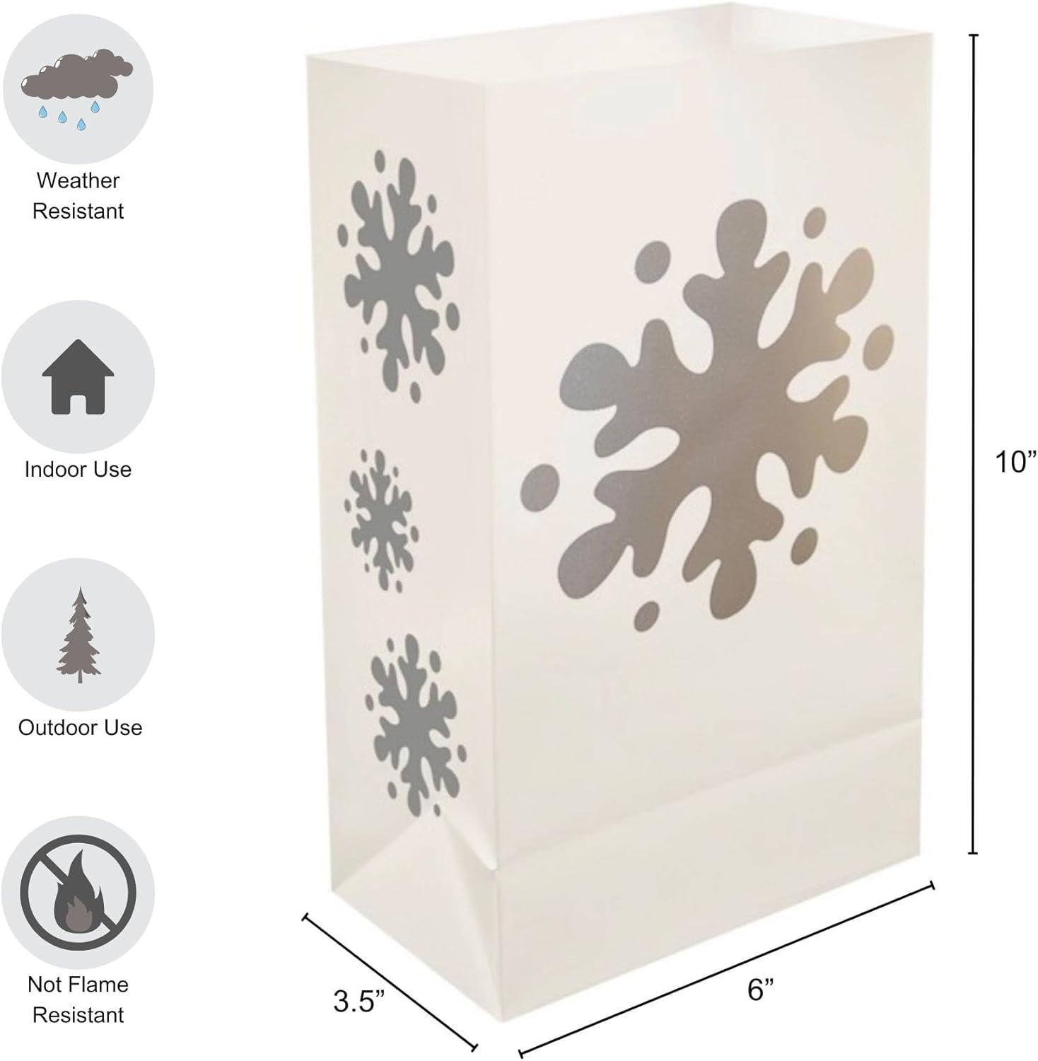 LumaBase 6 -Pack 10-Inches Freestanding Snowflake Light display with Yellow LED Lights