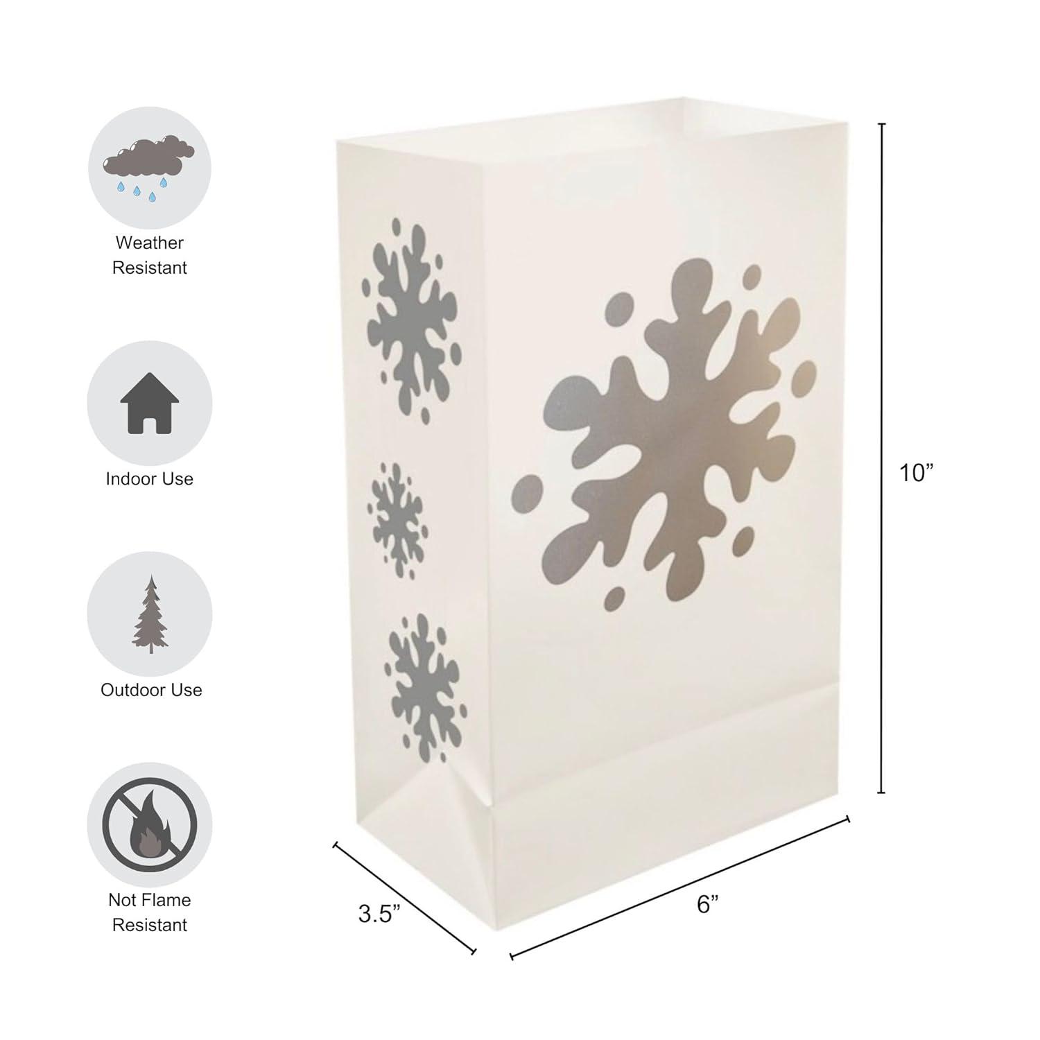 LumaBase 6 -Pack 10-Inches Freestanding Snowflake Light display with Yellow LED Lights